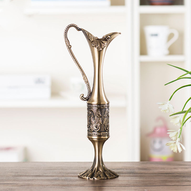 Vase vintage bronze argenté — décoration bureau salon