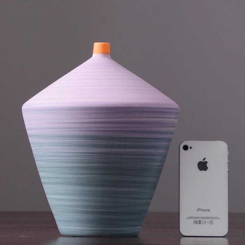 Set vases céramique violet — décoration intérieure moderne