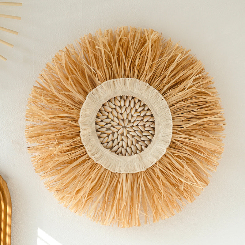 Décoration murale naturelle rotin — style nordique maison