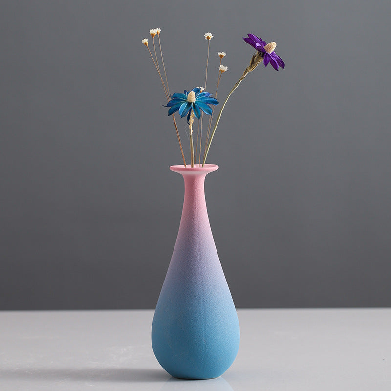 Vase dégradé céramique mate — décoration salon nordique