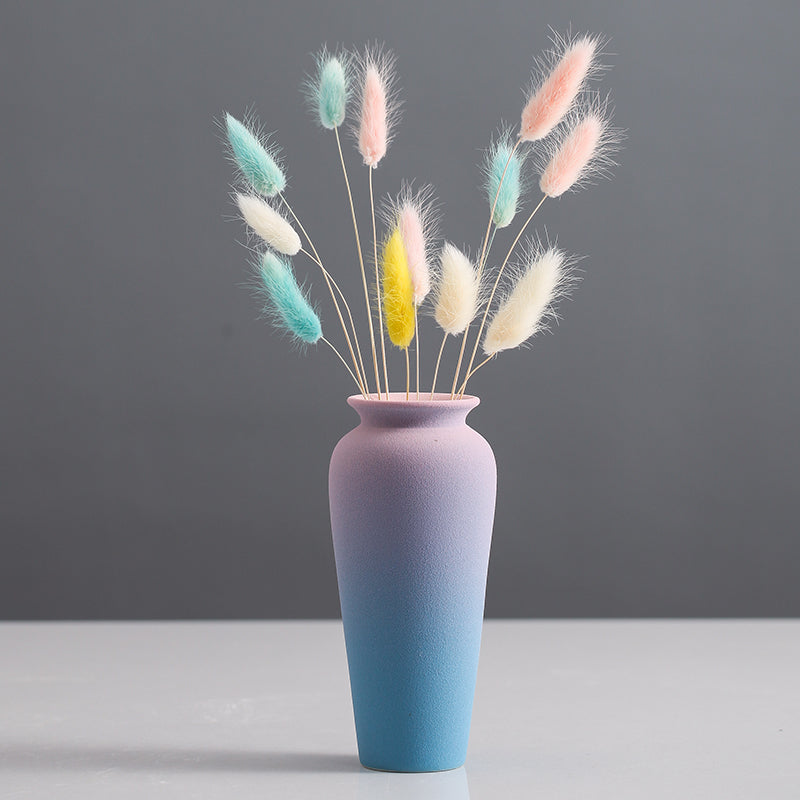 Vase dégradé pastel céramique — fleurs séchées décoration
