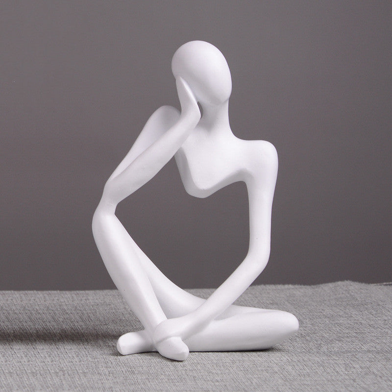 Statue penseur résine naturelle — détail sculpture artisanale