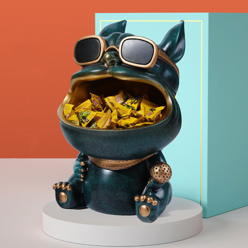 Vide-poche monstre vert lunettes — rangement original salon