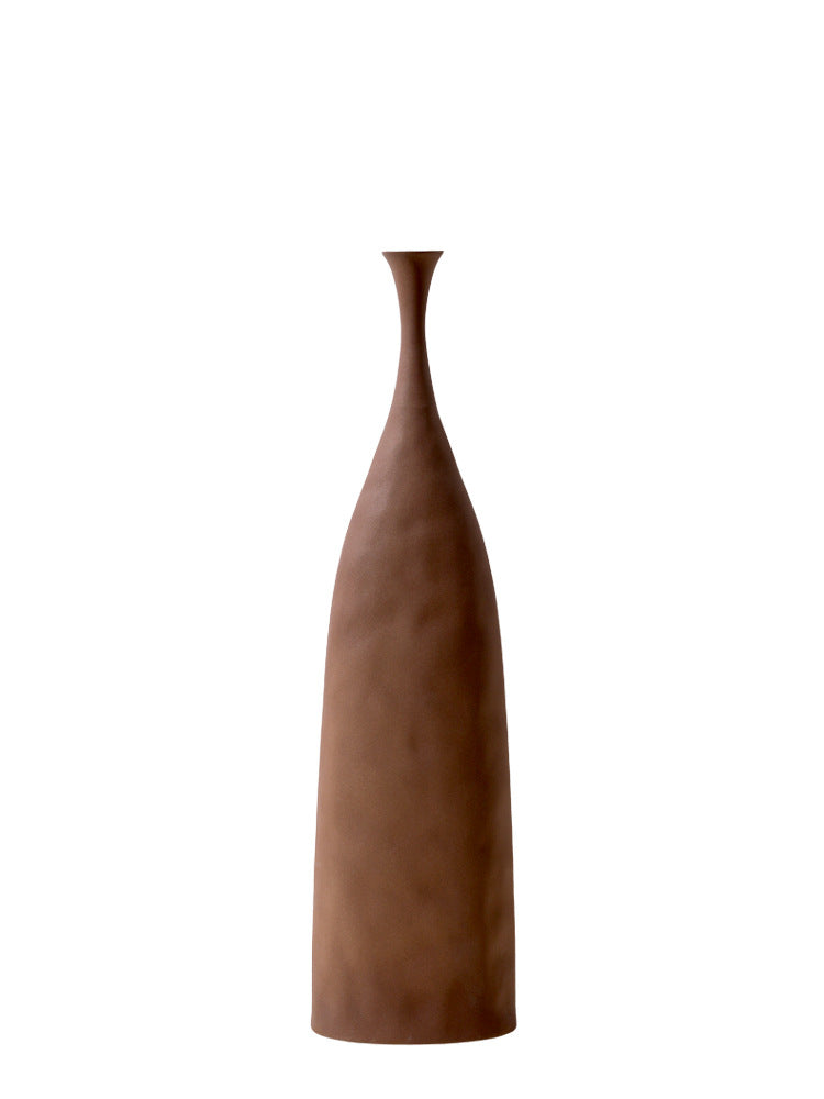 Vase céramique marron grand format — décoration intérieure