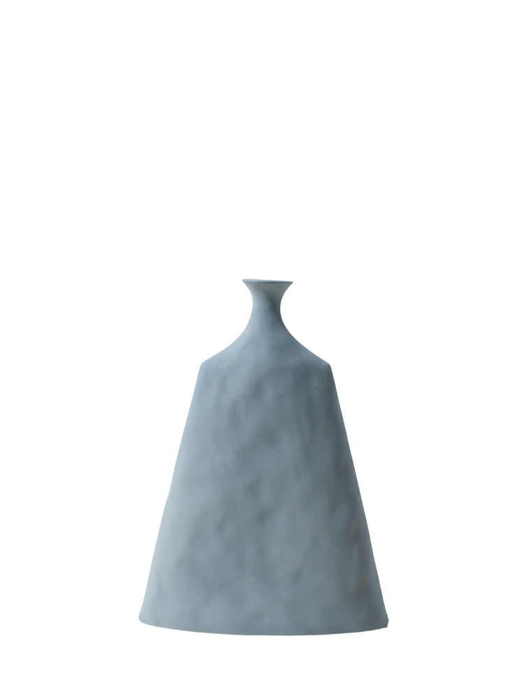 Vase céramique jaune nordique — détail texture artisanale