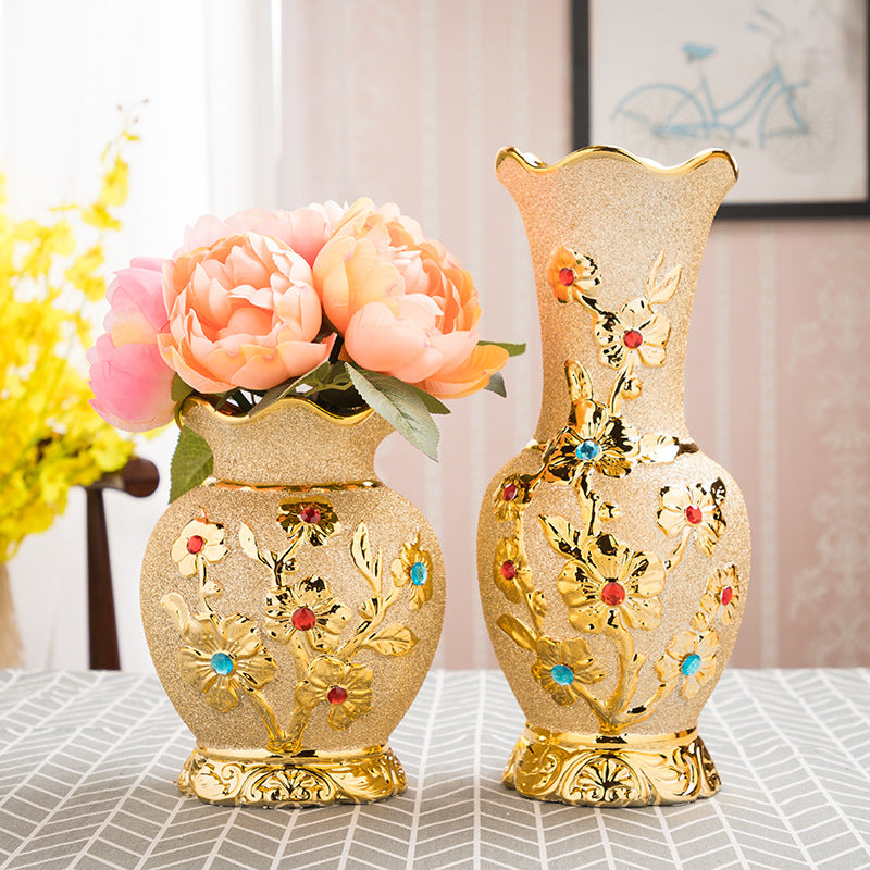 Vase céramique dorée style classique — cadeau prestige