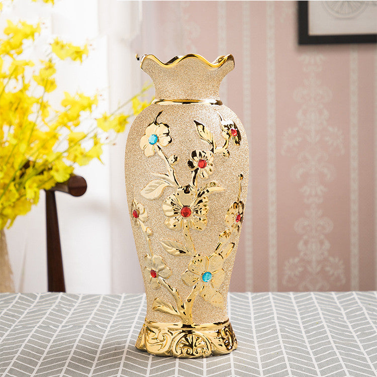 Vase céramique or — décoration maison style luxe