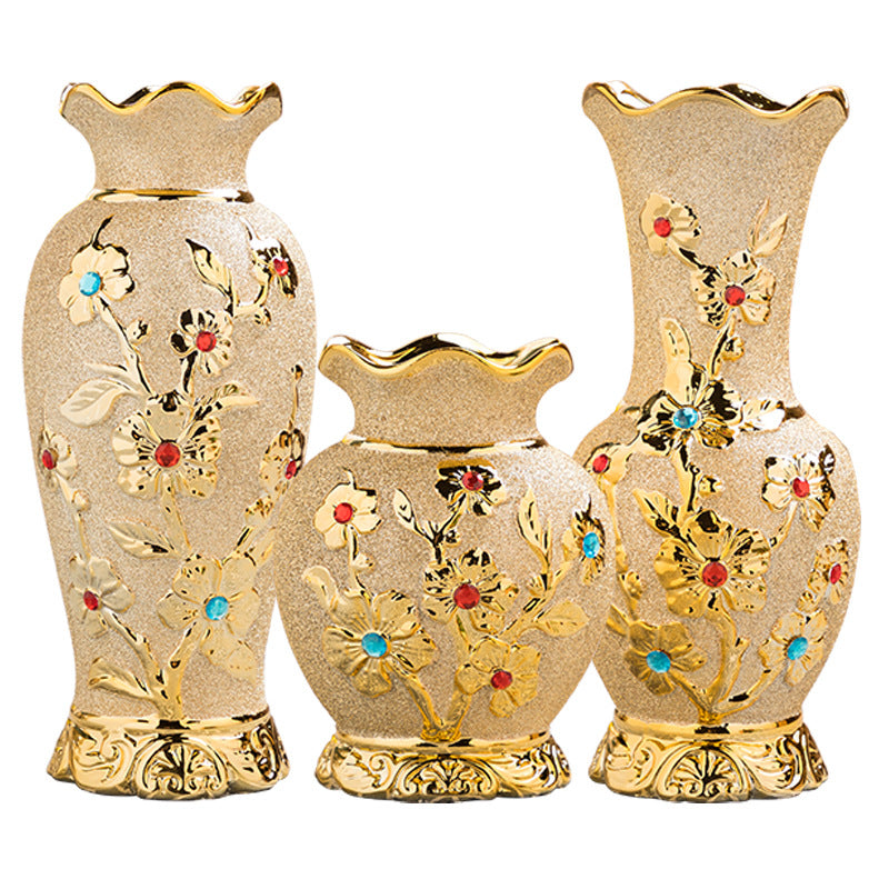 Vase céramique dorée style européen — plusieurs tailles
