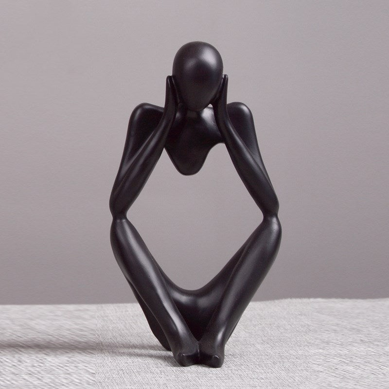 Statue penseur résine premium — décoration artistique salon