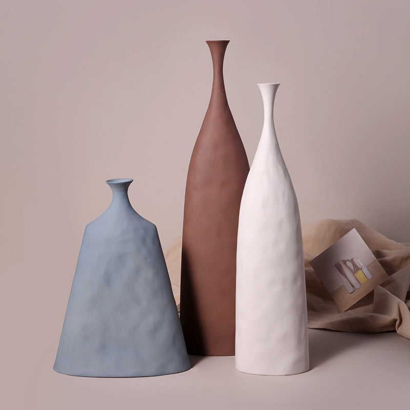 Vase céramique nordique décoration maison minimaliste — plusieurs coloris