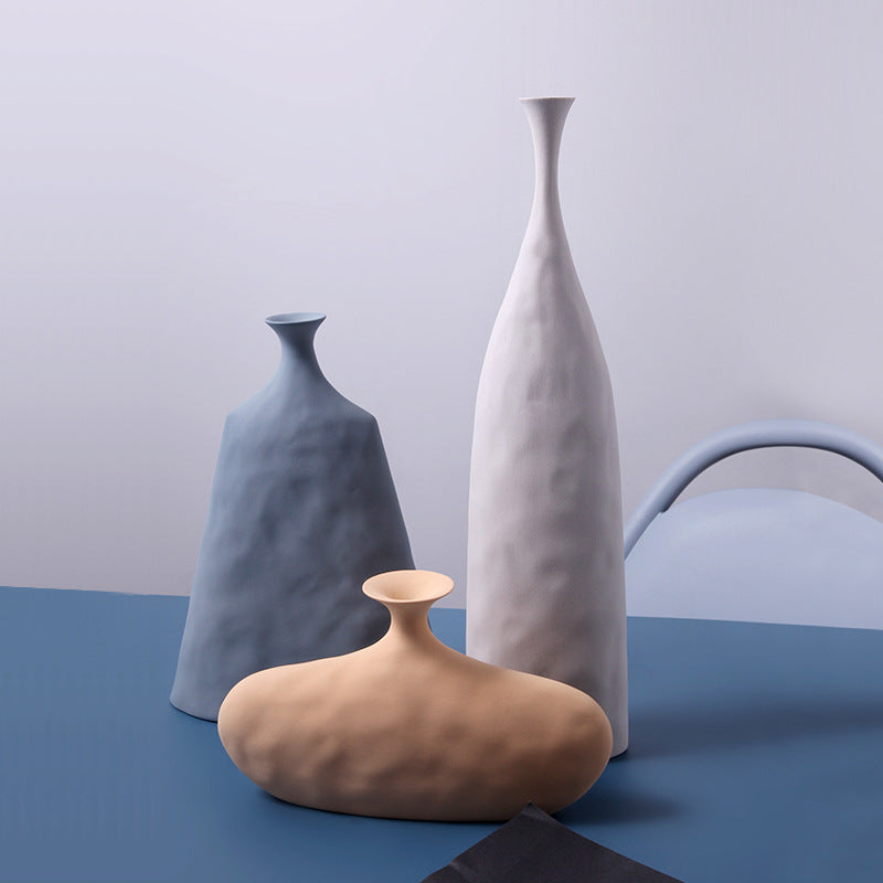 Vase céramique bleu nordique — décoration salon