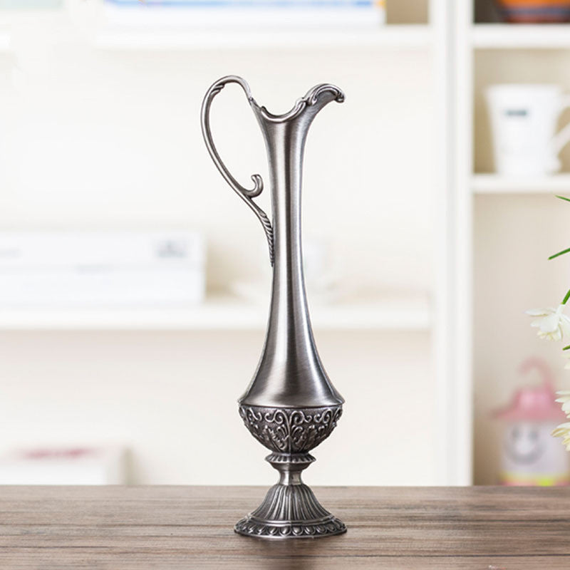 Vase bronze argenté style vintage — décoration intérieure luxe