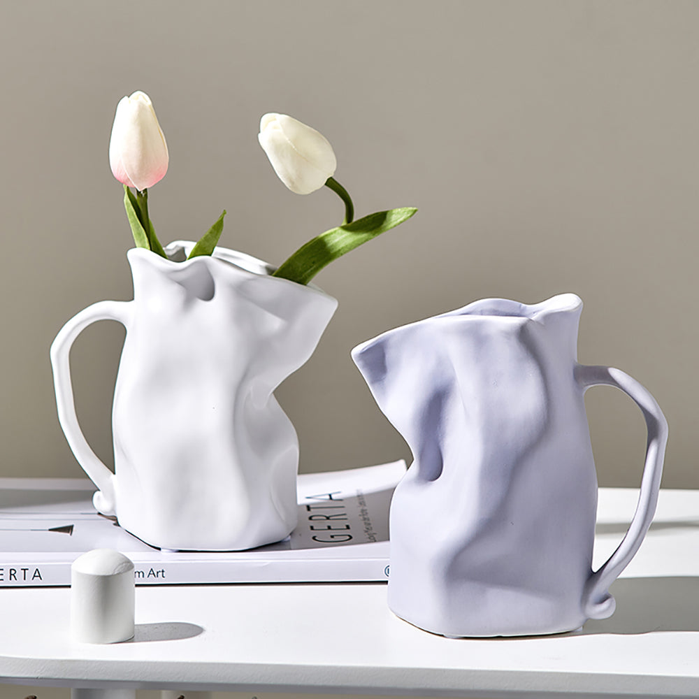 Vase céramique sculpté organique — décoration maison luxe