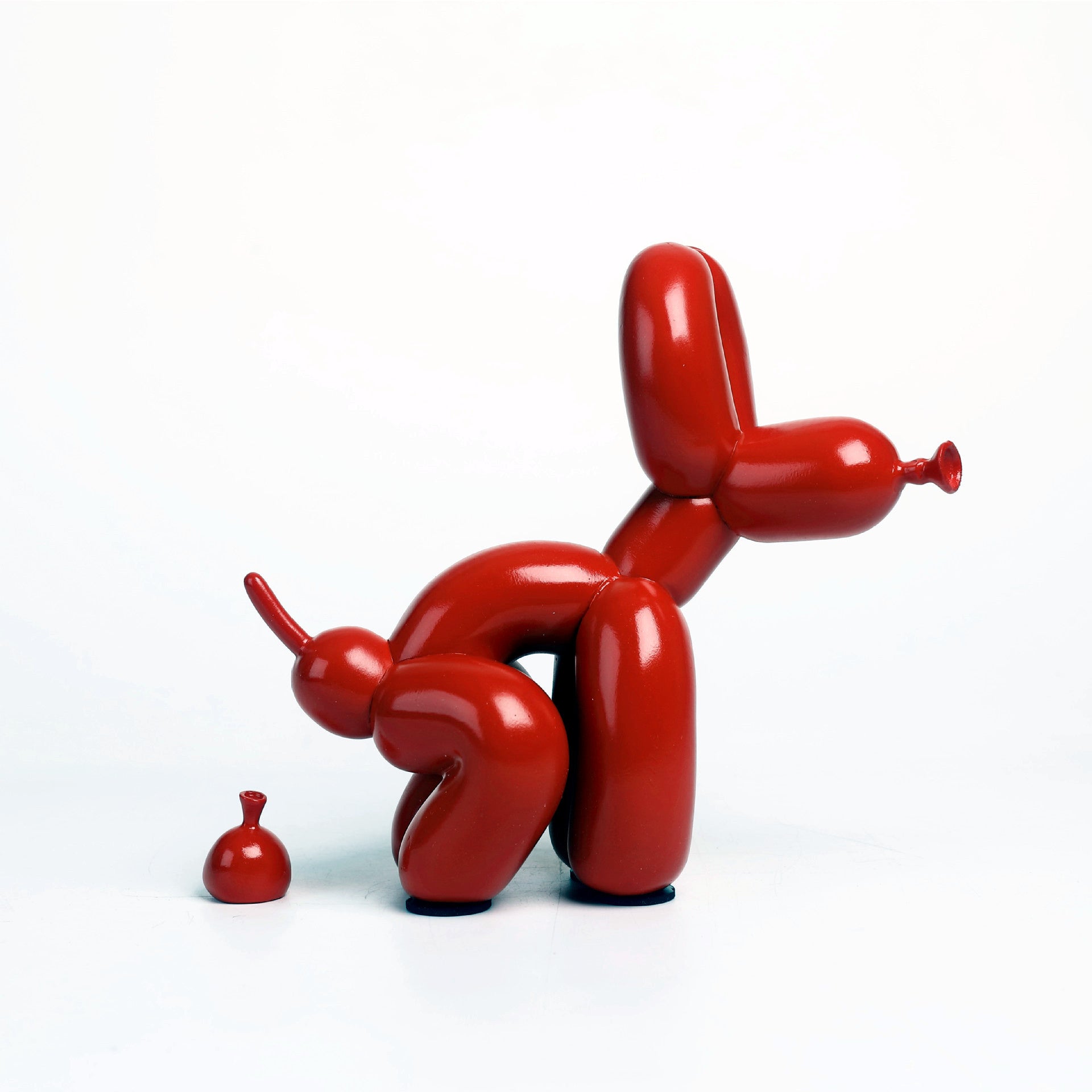 Chien ballon doré résine premium — art contemporain salon