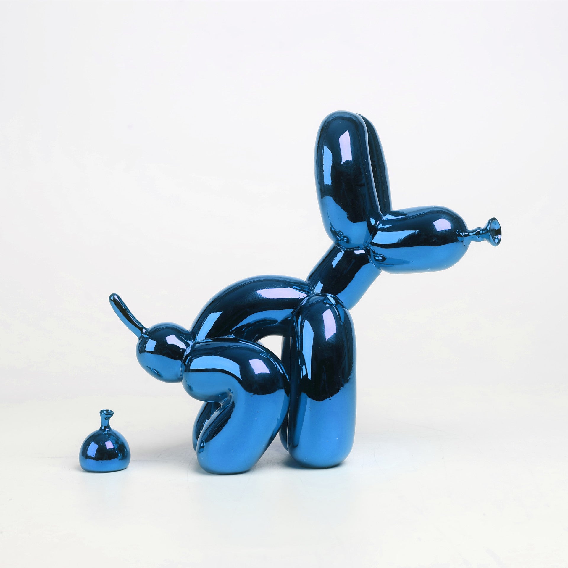 Chien ballon rose gold résine — icône design contemporain