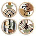 Décoration Murale Bohème en Bois – Lot de 4 Pièces DARINOVA