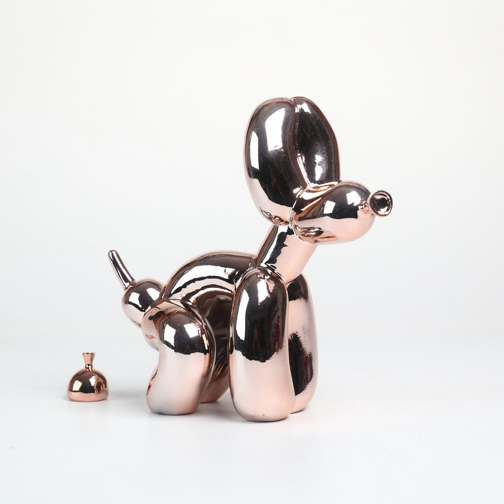 Balloon dog sculpture résine bleue — décoration salon design