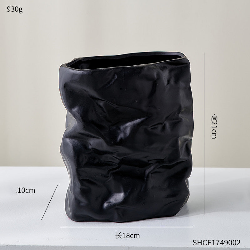 Vase sculpté céramique — set décoratif maison luxe