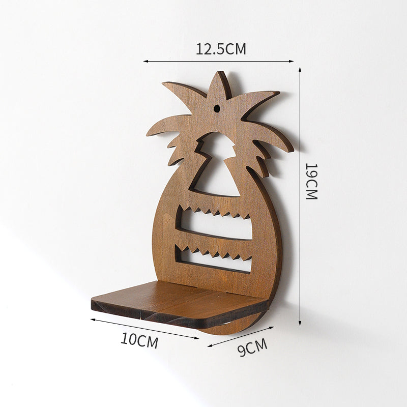 Étagère murale décorative en bois motif citrons — style boho